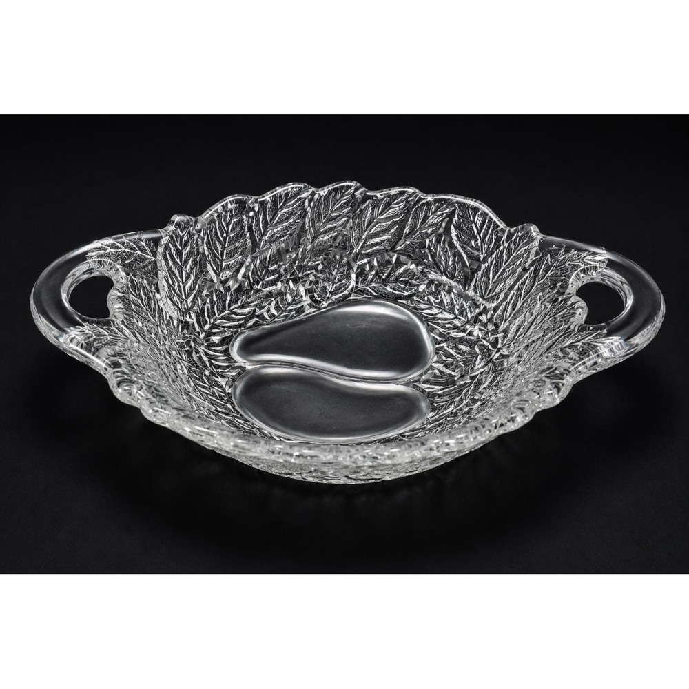 Vintage Indiana Glass Avocado Sweet Pear Clear Glass Relish Pickle Dish